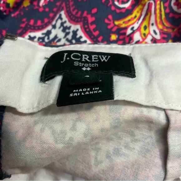 J. Crew Factory Navy Blue/ Pink Paisley Mini Skirt 4 Dopamine Boho Classic Prep - Picture 5 of 6